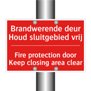 Brandwerende deur Houd sluitgebied vrij - Fire protection door Keep closing area clear