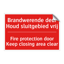 Brandwerende deur Houd sluitgebied vrij - Fire protection door Keep closing area clear