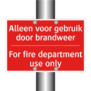 Alleen voor gebruik door brandweer - For fire department use only