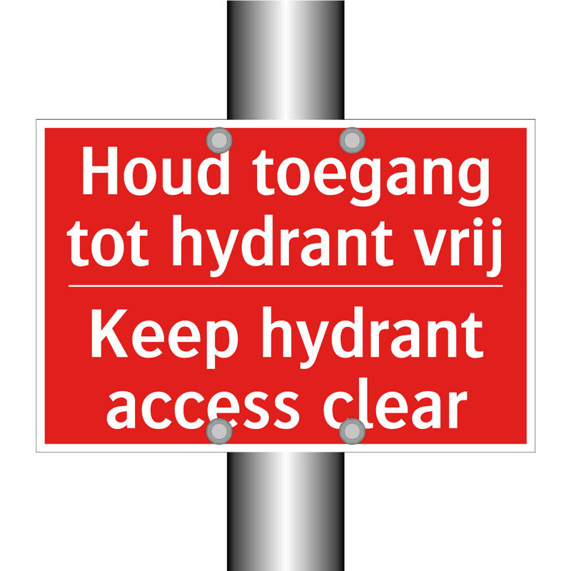Houd toegang tot hydrant vrij - Keep hydrant access clear