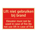 Lift niet gebruiken bij brand - Elevator must not be used in case of fire /.../