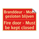 Branddeur - Moet gesloten blijven - Fire door - Must be kept closed