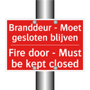 Branddeur - Moet gesloten blijven - Fire door - Must be kept closed
