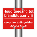 Houd toegang tot brandblusser vrij - Keep fire extinguisher access clear