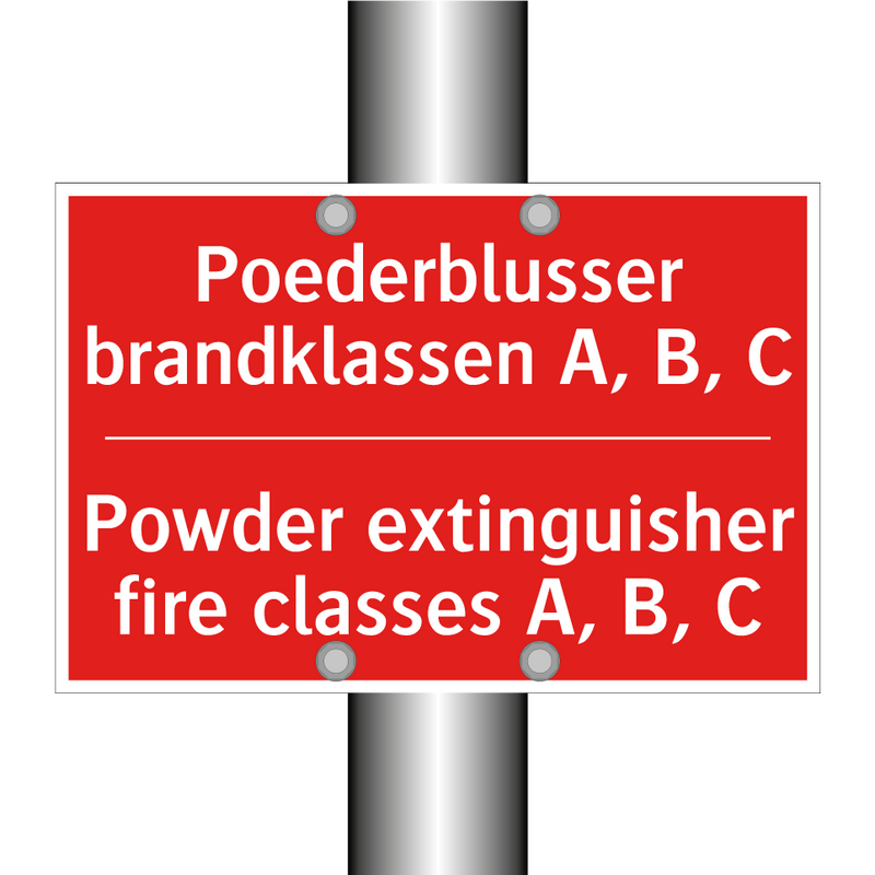 Poederblusser brandklassen A, B, C - Powder extinguisher fire classes A, B, C