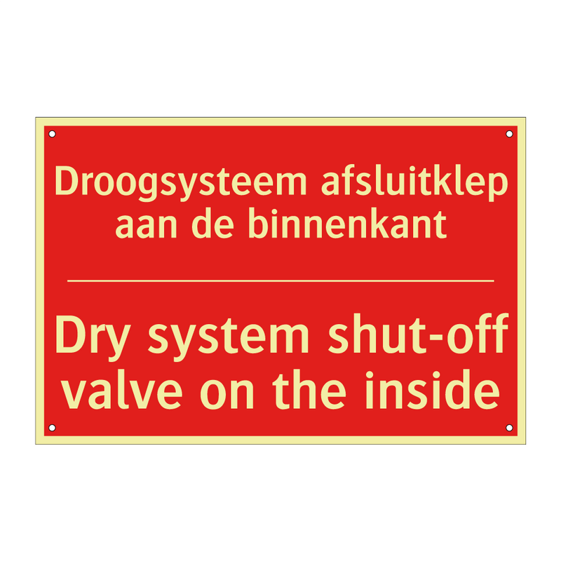 Droogsysteem afsluitklep aan de binnenkant - Dry system shut-off valve on the inside