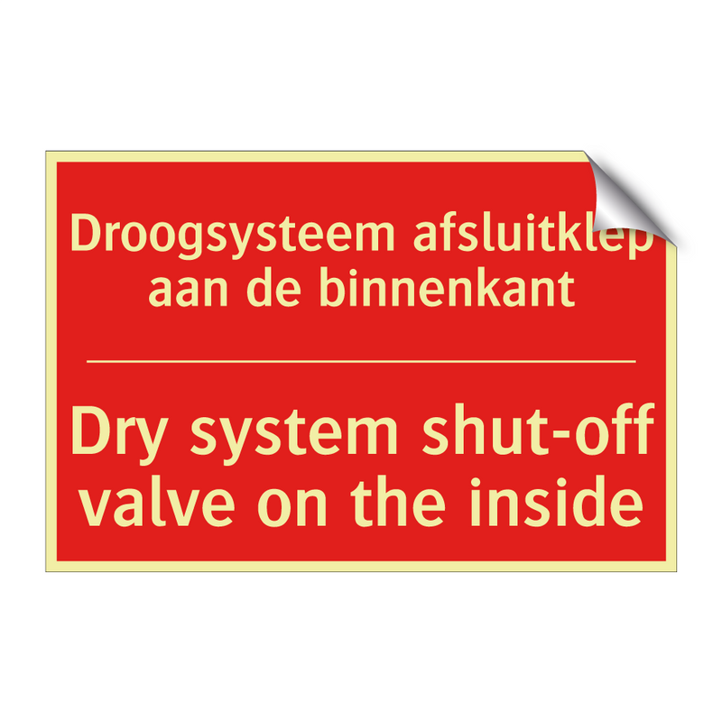 Droogsysteem afsluitklep aan de binnenkant - Dry system shut-off valve on the inside
