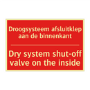 Droogsysteem afsluitklep aan de binnenkant - Dry system shut-off valve on the inside