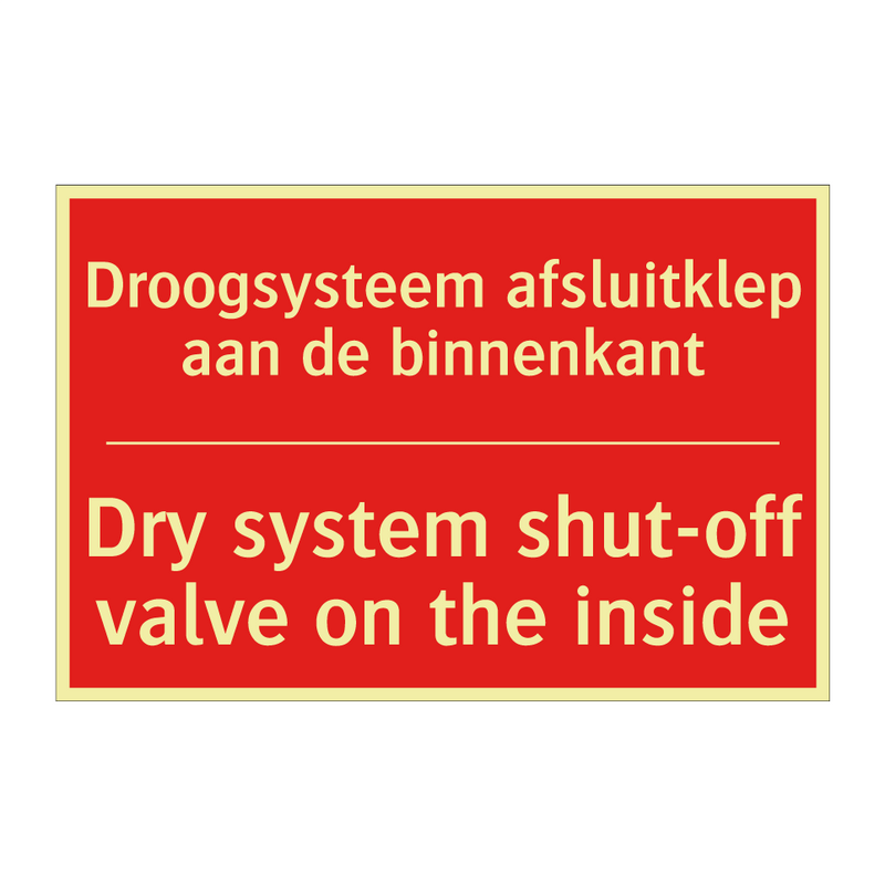 Droogsysteem afsluitklep aan de binnenkant - Dry system shut-off valve on the inside