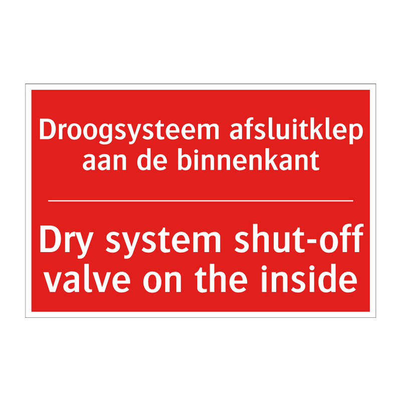 Droogsysteem afsluitklep aan de binnenkant - Dry system shut-off valve on the inside