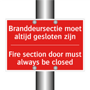 Branddeursectie moet altijd gesloten zijn - Fire section door must always be closed
