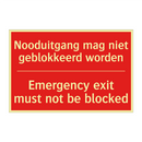 Nooduitgang mag niet geblokkeerd worden - Emergency exit must not be blocked