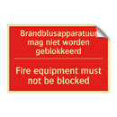 Brandblusapparatuur mag niet worden geblokkeerd /.../ - Fire equipment must not be blocked