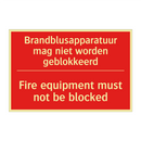 Brandblusapparatuur mag niet worden geblokkeerd /.../ - Fire equipment must not be blocked