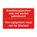 Brandblusapparatuur mag niet worden geblokkeerd /.../ - Fire equipment must not be blocked