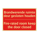 Brandwerende ruimte deur gesloten houden - Fire-rated room keep the door closed