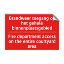 Brandweer toegang op het gehele binnenplaatsgebied /.../ - Fire department access on the entire courtyard /.../
