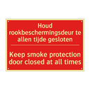 Houd rookbeschermingsdeur te allen tijde /.../ - Keep smoke protection door closed at all /.../