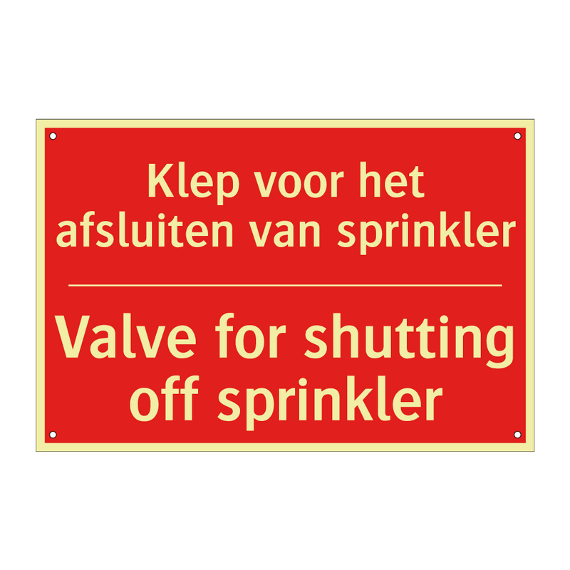 Klep voor het afsluiten van sprinkler - Valve for shutting off sprinkler