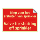 Klep voor het afsluiten van sprinkler - Valve for shutting off sprinkler