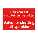 Klep voor het afsluiten van sprinkler - Valve for shutting off sprinkler