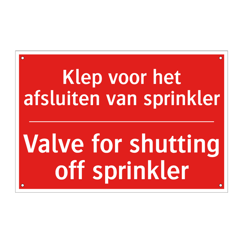 Klep voor het afsluiten van sprinkler - Valve for shutting off sprinkler
