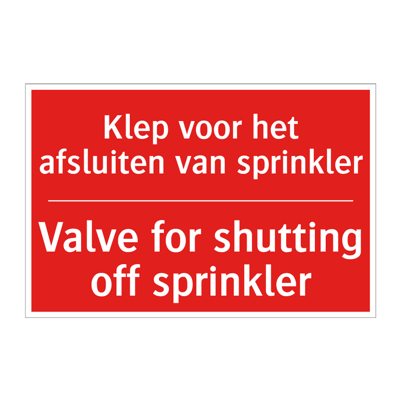 Klep voor het afsluiten van sprinkler - Valve for shutting off sprinkler