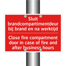 Sluit brandcompartimentdeur bij brand en /.../ - Close fire compartment door in case of fire /.../