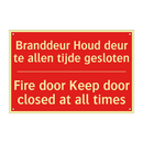 Branddeur Houd deur te allen tijde gesloten - Fire door Keep door closed at all times