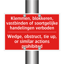 Klemmen, blokkeren, vastbinden of soortgelijke /.../ - Wedge, obstruct, tie up, or similar actions /.../