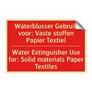 Waterblusser Gebruik voor: Vaste stoffen /.../ - Water Extinguisher Use for: Solid materials /.../