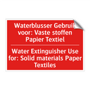 Waterblusser Gebruik voor: Vaste stoffen /.../ - Water Extinguisher Use for: Solid materials /.../