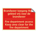 Brandweer toegang Houd gebied vrij voor /.../ - Fire department access Keep area clear for /.../