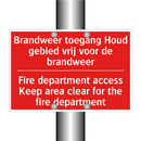 Brandweer toegang Houd gebied vrij voor /.../ - Fire department access Keep area clear for /.../