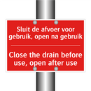 Sluit de afvoer voor gebruik, open na gebruik /.../ - Close the drain before use, open after use /.../