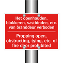 Het openhouden, blokkeren, vastbinden, etc. /.../ - Propping open, obstructing, tying, etc. /.../