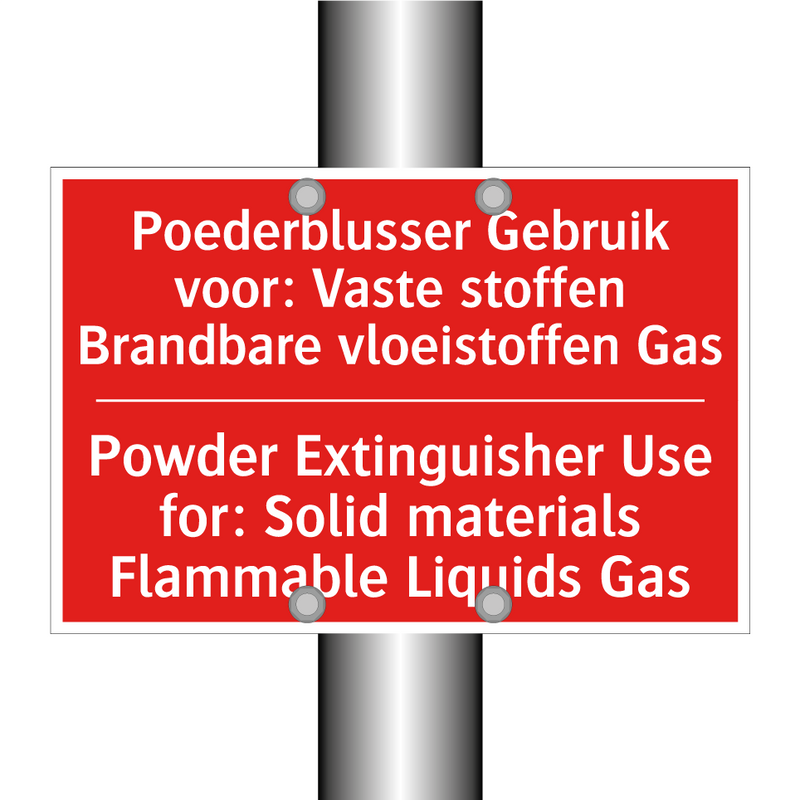Poederblusser Gebruik voor: Vaste stoffen /.../ - Powder Extinguisher Use for: Solid materials /.../