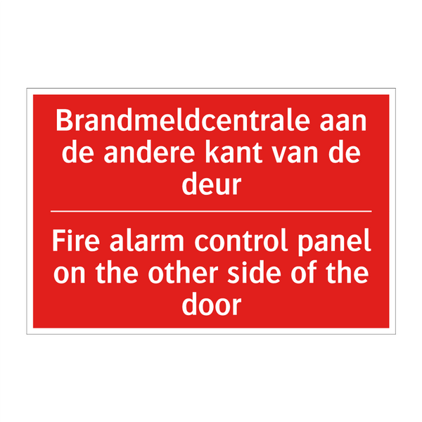 Brandmeldcentrale aan de andere kant van /.../ - Fire alarm control panel on the other side /.../