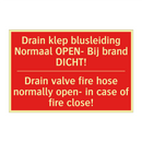 Drain klep blusleiding Normaal OPEN- Bij /.../ - Drain valve fire hose normally open- in /.../