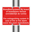 Brandblussysteem Bij brand of brandalarm /.../ - Fire extinguishing system In case of fire /.../
