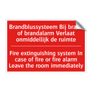 Brandblussysteem Bij brand of brandalarm /.../ - Fire extinguishing system In case of fire /.../