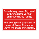 Brandblussysteem Bij brand of brandalarm /.../ - Fire extinguishing system In case of fire /.../