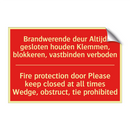 Brandwerende deur Altijd gesloten houden /.../ - Fire protection door Please keep closed /.../