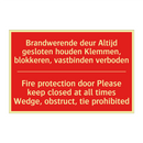 Brandwerende deur Altijd gesloten houden /.../ - Fire protection door Please keep closed /.../
