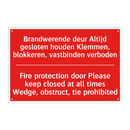 Brandwerende deur Altijd gesloten houden /.../ - Fire protection door Please keep closed /.../