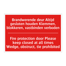 Brandwerende deur Altijd gesloten houden /.../ - Fire protection door Please keep closed /.../