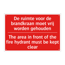 De ruimte voor de brandkraan moet vrij worden /.../ - The area in front of the fire hydrant must /.../