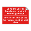 De ruimte voor de brandkraan moet vrij worden /.../ - The area in front of the fire hydrant must /.../