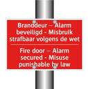Branddeur – Alarm beveiligd - Misbruik strafbaar /.../ - Fire door – Alarm secured - Misuse punishable /.../