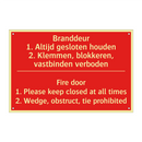 Branddeur 1. Altijd gesloten houden 2. Klemmen, /.../ - Fire door 1. Please keep closed at all times /.../